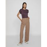 Vila T-shirt Viellette S s Satin Top - Noos 14059563 Plum Perfect Dames