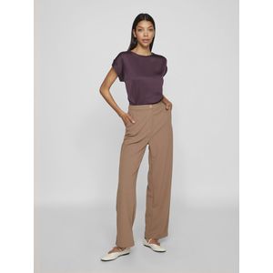 Vila T-shirt Viellette S s Satin Top - Noos 14059563 Plum Perfect Dames