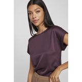 Vila T-shirt Viellette S s Satin Top - Noos 14059563 Plum Perfect Dames