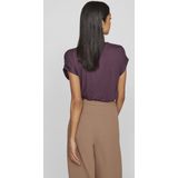 Vila T-shirt Viellette S s Satin Top - Noos 14059563 Plum Perfect Dames