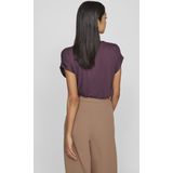 Vila T-shirt Viellette S s Satin Top - Noos 14059563 Plum Perfect Dames