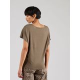 Vila T-shirt Viellette V-neck S s Satin Top - No 14089239 Dusty Olive Dames