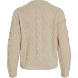 Vila Trui Vilou O-neck Cable Knit Top - N 14094182 Feather Grey Dames