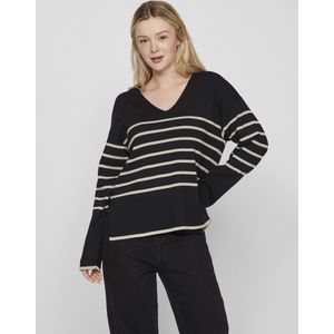 Vila Trui Viostria V-neck Rev Top-noos 14094190 Black Beauty/feather Grey Dames
