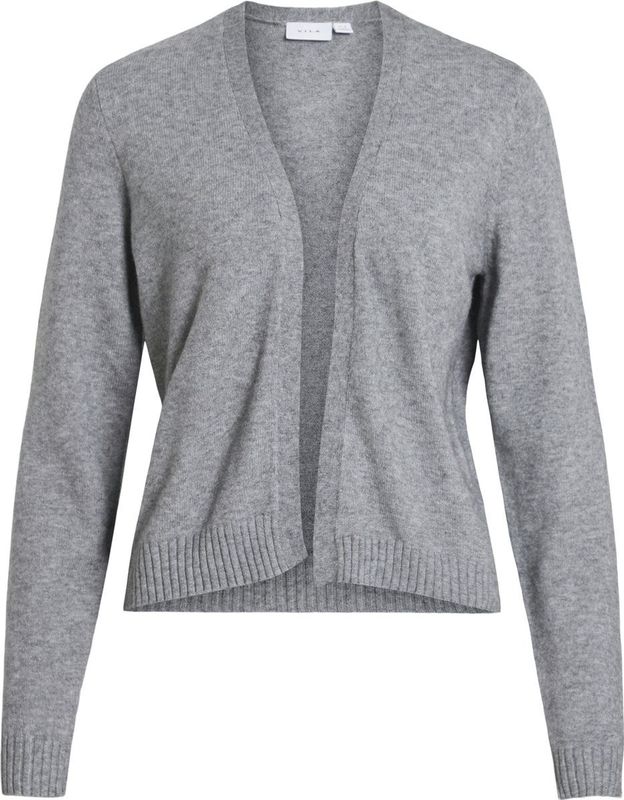 Vila Vest Viril Short Knit Cardigan-noos 14060800 Medium Grey Melange Dames