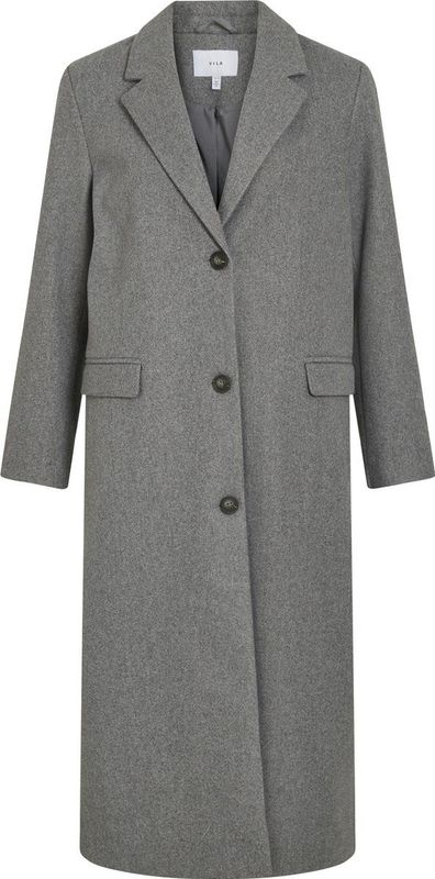 Vila Jas Visolo / Coat - Noos 14094315 Medium Grey Melange Dames