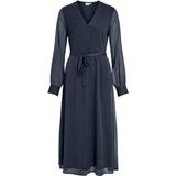 Vila - Falia - Midi-jurk - V-hals - Lange Mouwen - 100% Gerecycled Polyester