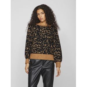 VILA - Grafisch Jacquard - Trui - Kastanje/Camel/Zwart - Polyester