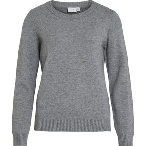 Gebreide Top - O-hals - Lange Mouwen - Blauw - 50% Viscose, 27% Nylon, 23% Polyester