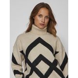 Vila - Vicille Rollneck Jacquard Knit Top - Dames - Lange Mouwen Shirts