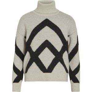 Vila - Vicille Rollneck Jacquard Knit Top - Dames - Lange Mouwen Shirts