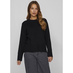 Viostria O-hals L/S Knit Top-Noos, zwart beauty, XS