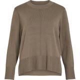 Viostria O-hals L/S Knit Top-Noos, fossiel, XS