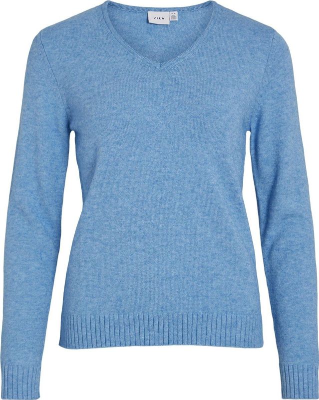 Vila Strickpullover Dünner Strickpullover Basic Stretch Sweater VIRIL VIRIL V-NECK L/S KNIT TOP - NOOS