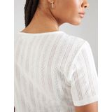 Vila - Vikassie Pointelle Top - T-shirt - Snow White - Gerecycled Polyester