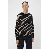 Object Objray Lo Knit Pullover Aop Truien & vesten Dames - Sweater - Hoodie - Vest- Zwart