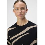 Object Objray Lo Knit Pullover Aop Truien & vesten Dames - Sweater - Hoodie - Vest- Zwart