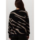 Object Objray Lo Knit Pullover Aop Truien & vesten Dames - Sweater - Hoodie - Vest- Zwart