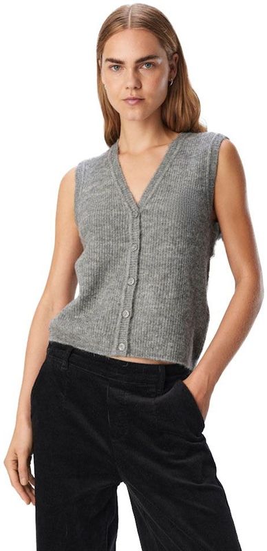 Object - Objdiana - Gilet - Medium Grey Melange - V-hals
