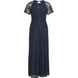 Vila - Femma - Bruidsmeisjesjurk - Korte Mouwen - Ronde Hals - Knoopdetail - Zwart