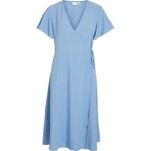 Vila - Lovie - Jurk - Midi - Geweven Stof - V-hals - Korte Mouwen