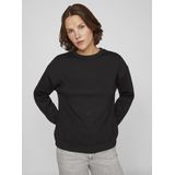 Sweater - Zwart - Regular Fit - Knoopsluiting - Ronde Hals