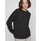 Sweater - Zwart - Regular Fit - Knoopsluiting - Ronde Hals