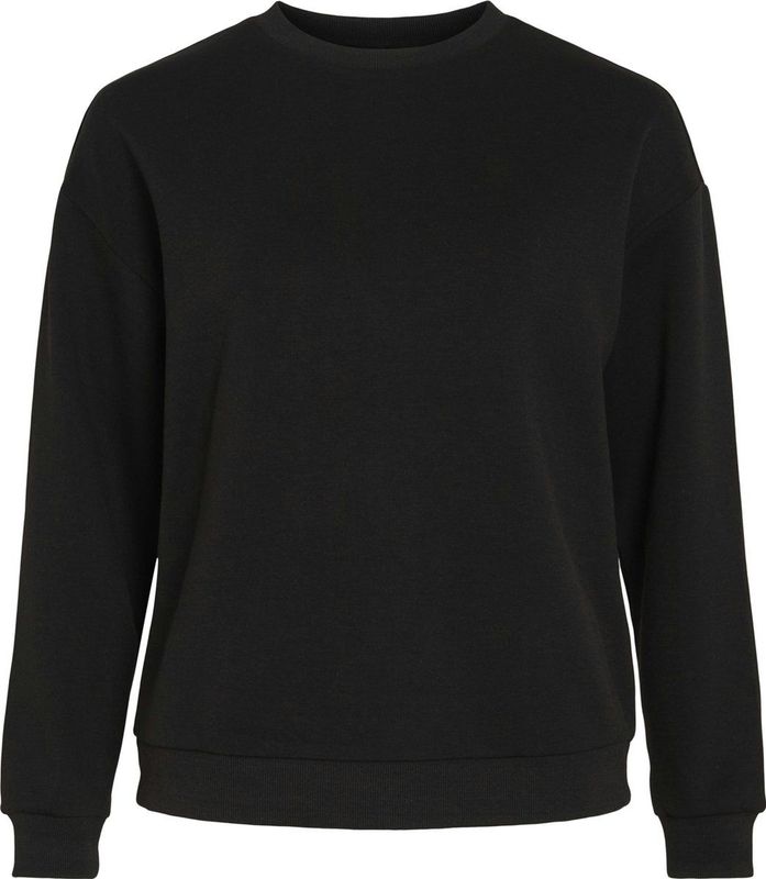 Sweater - Zwart - Regular Fit - Knoopsluiting - Ronde Hals