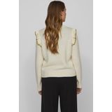 Vila Trui Vinanzy O-neck Flounce Knit Top 14100771 Birch/gold Glit Dames