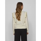 Vila Trui Vinanzy O-neck Flounce Knit Top 14100771 Birch/gold Glit Dames