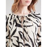 Vila - Viclo 2/4 V-neck Top - T-shirt - Birch/marble Swi