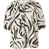 Vila - Viclo 2/4 V-neck Top - T-shirt - Birch/marble Swi