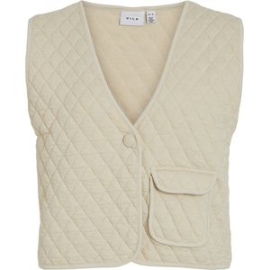 VILA - Mouwloos Gewatteerd Vest - Ecru - Katoen
