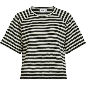 Vila - Vimata O-neck T-shirt - Black Beauty/Birch - 86% Polyester, 14% Viscose