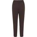 VILA - VIVARONE - Bandplooibroek - Donkerbruin - Tapered - High Waist - 7/8 Lengte
