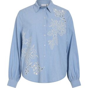 Vila - Vicaspiana Blouse - Blauw - Viscose/Katoen