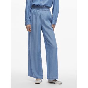 VILA - Wide Leg High Waist Broek - Medium Blue Denim - Damesbroek