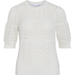 VILA Top - Wit - Fijn Gebreid - Korte Mouw