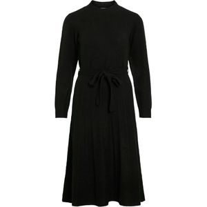 VILA - VITRINE - Gebreide Jurk - Zwart - 3/4 Lengte - Lange Mouw