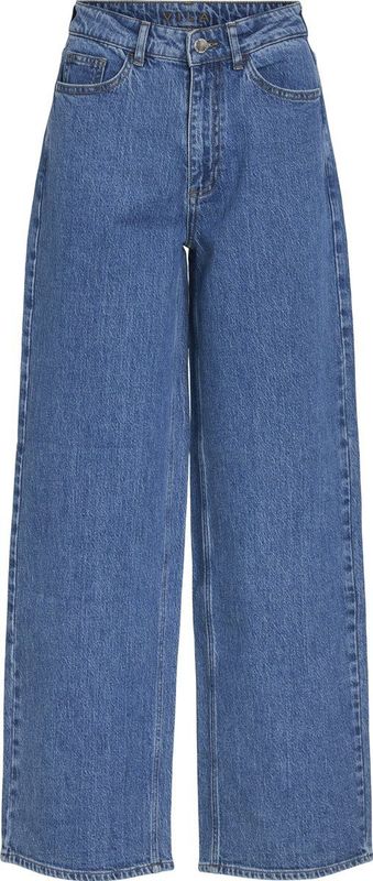Vila - Freya Jaf - Wijde Jeans - Denim - Hoge Taille - 79% Katoen