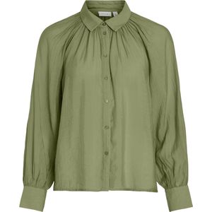 VILA - Vloeiend Vallende Blouse - Groen - Modal