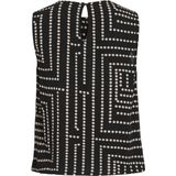 VILA - VIFRELLI KLIO S/L SHORT TOP - Zwart - Mouwloos - Ronde Hals