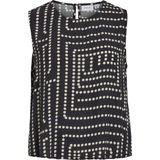 VILA - VIFRELLI KLIO S/L SHORT TOP - Zwart - Mouwloos - Ronde Hals