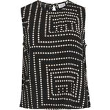 VILA - VIFRELLI KLIO S/L SHORT TOP - Zwart - Mouwloos - Ronde Hals