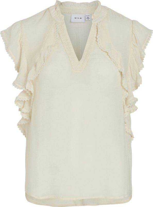 Vila Blouse Vivillas V-neck Cp Top 14105709 Birch Dames Maat - W38
