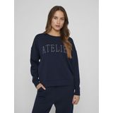 Vila Visiffi Atelier O-Neck L/S Top/Pb, navy blazer, XS