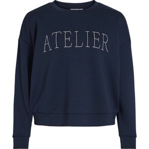 Vila Visiffi Atelier O-Neck L/S Top/Pb, navy blazer, XS