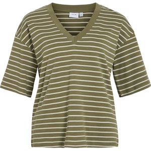 VILA - Gestreept T-shirt - Groen - Katoen