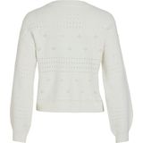 Vila - VIRIL L/S O-NECK POINTELLE KNIT TOP - Wit - Breisel