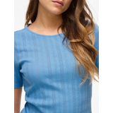 Vikassie S/S Pointelle Top - Noos, Blissful Blue, S